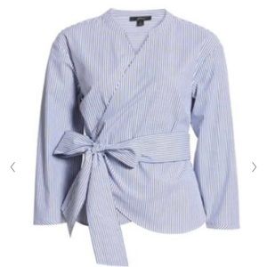 J. Crew stretch cotton wrap around top